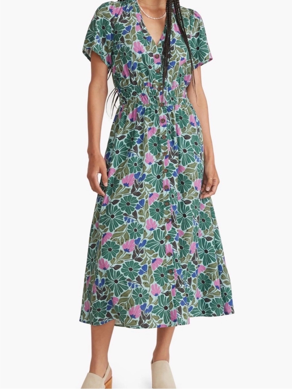 Marine Layer Annika Floral Midi Dress size M - Picture 4 of 5